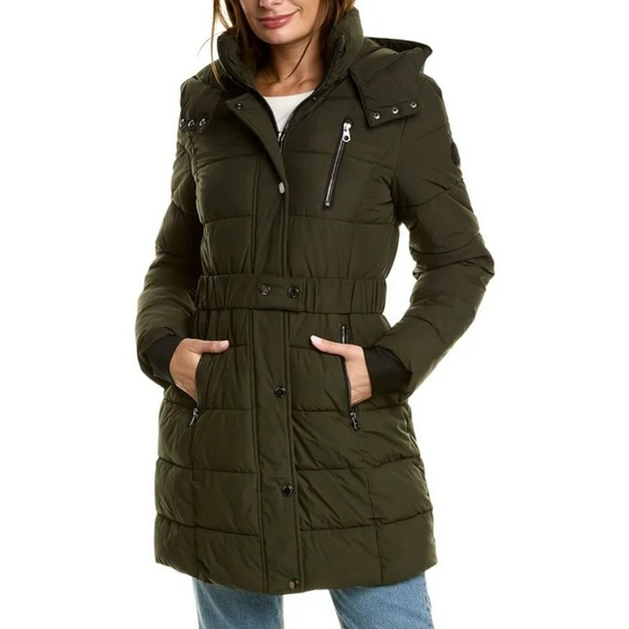 ❤️ NWT NAUTICA BELTED PUFFER COAT NAVY BLUE SIZE MEDIUM - Picture 3 of 6